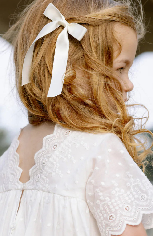 Satin Ribbon Bow - Blush, Ivory, Powder Blue