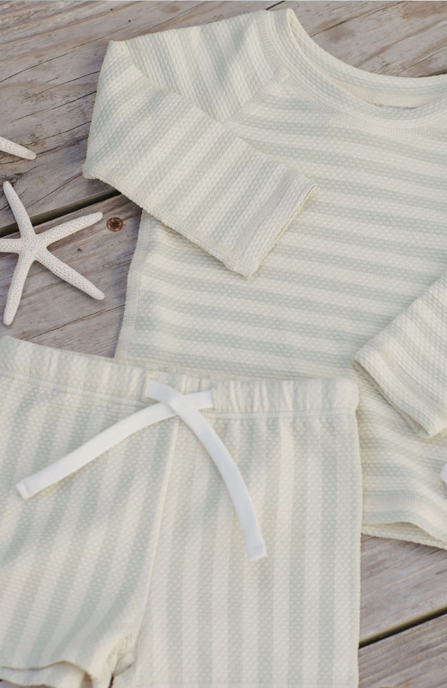 Finn Rashguard + Short Set - Mint Stripe