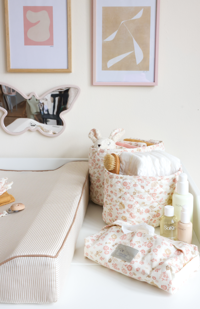 Quilted Storage Basket, Set Of Two - Augusta
