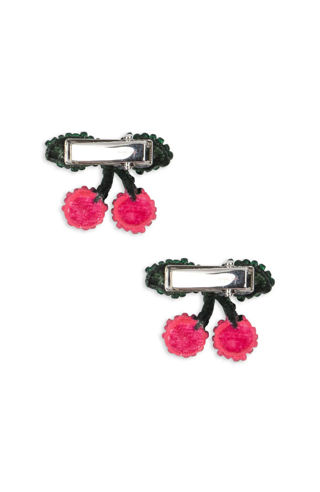 Pearly Hair Clips 2pack - Cherry