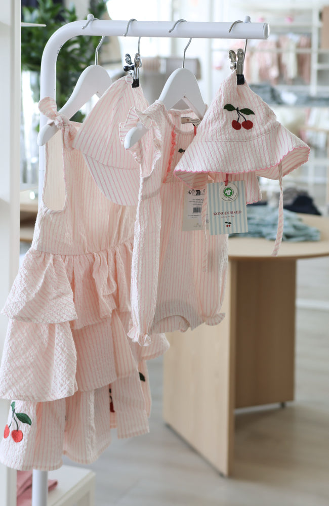 Ellie Frill Romper - Peony Stripe