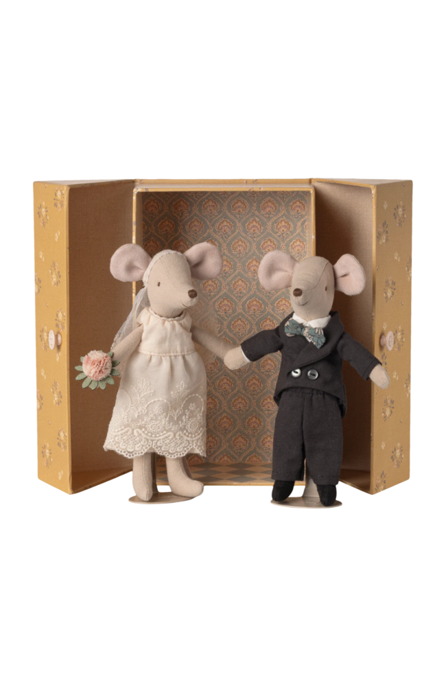 Wedding Mice Couple In Box - Mum And Dad