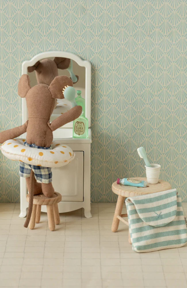 Toothbrush Set In Bag, Mouse - Blue Stripe