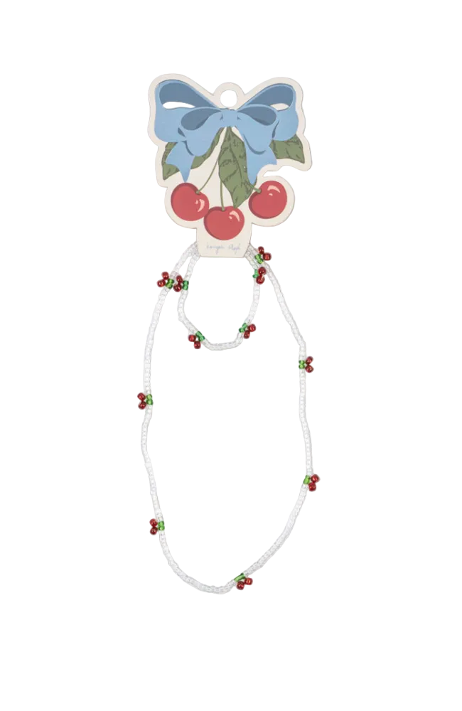 Pearly Cherry Necklace & Bracelate
