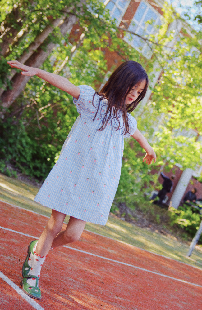 Mille SL Dress - Sky Berry Gingham