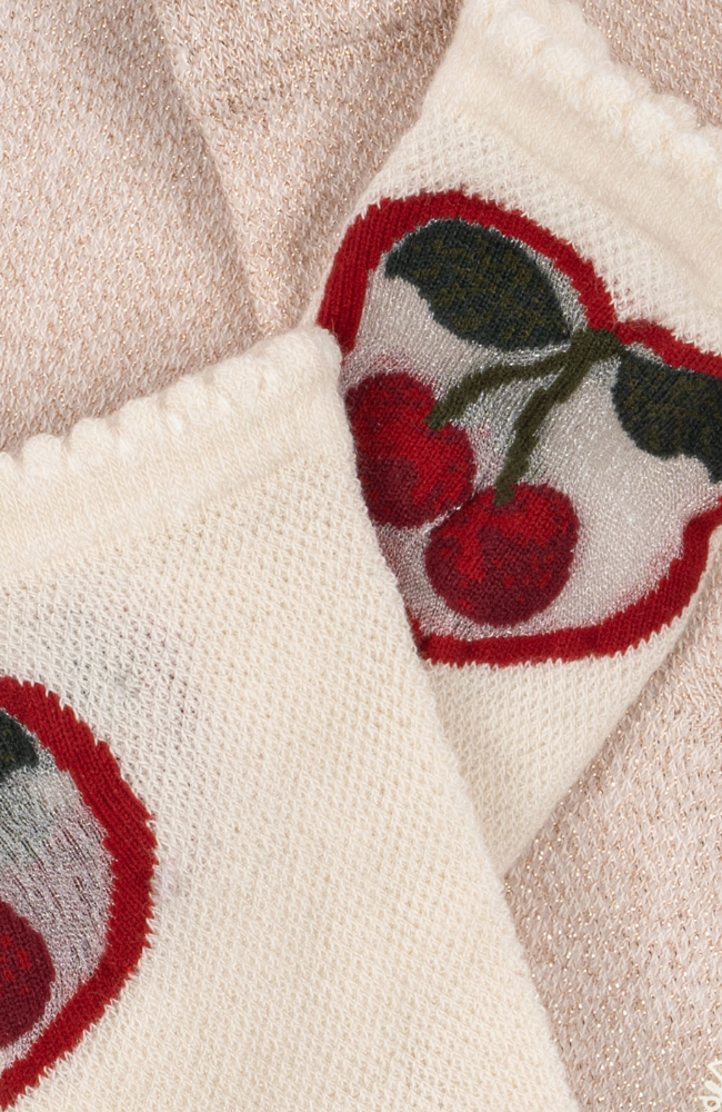 Cherry Rose Socks 2pk - Cherry / Rose