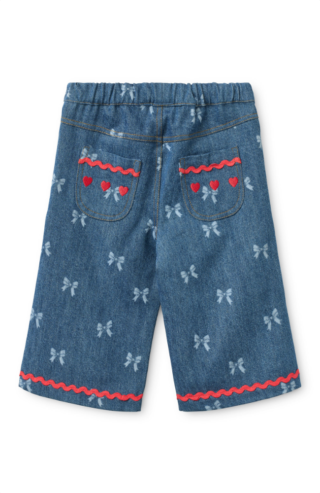 Eva Pants - Denim Blue Bow