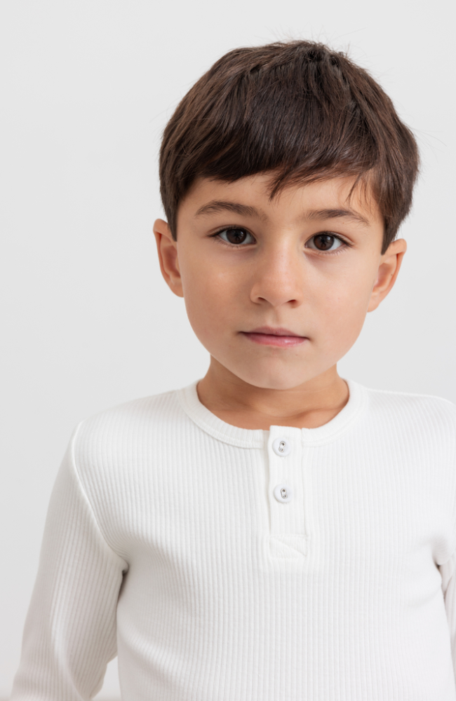 Tee LS Shirt Rib - Gentle White