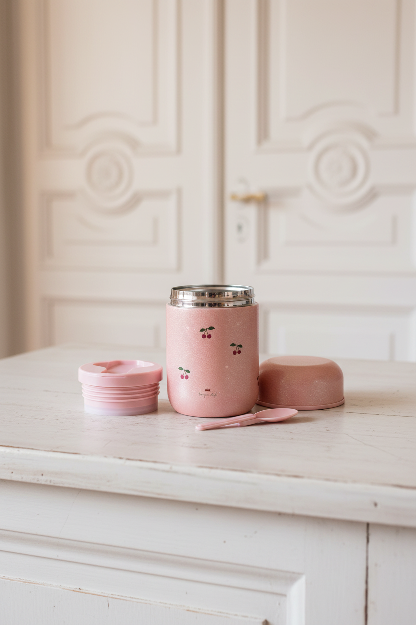 Glitter Thermo Food Jar - Cherry Glitter