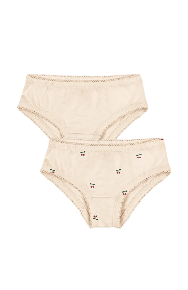 Basic Underpants 2pk - Cherry / Pearled Ivory