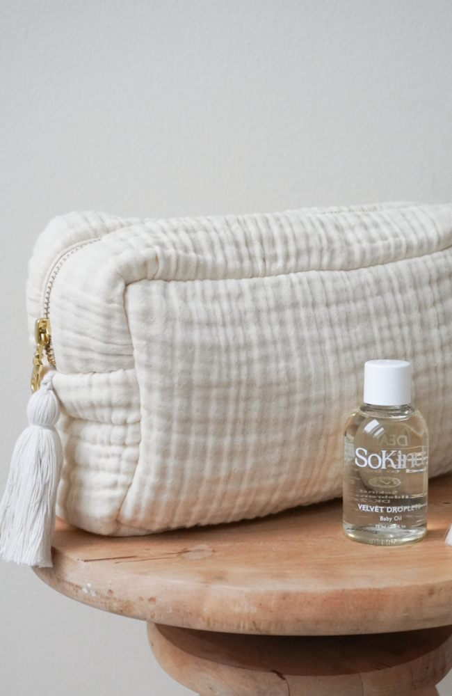 Muslin Toiletry Bag - Latte
