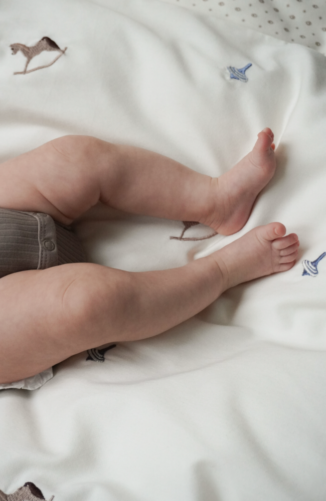 Embroidered Baby Bedding - Vintage Toys