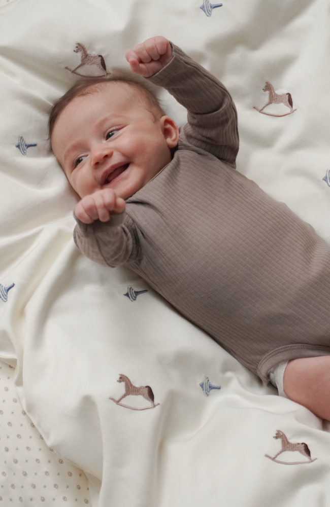 Embroidered Baby Bedding - Vintage Toys