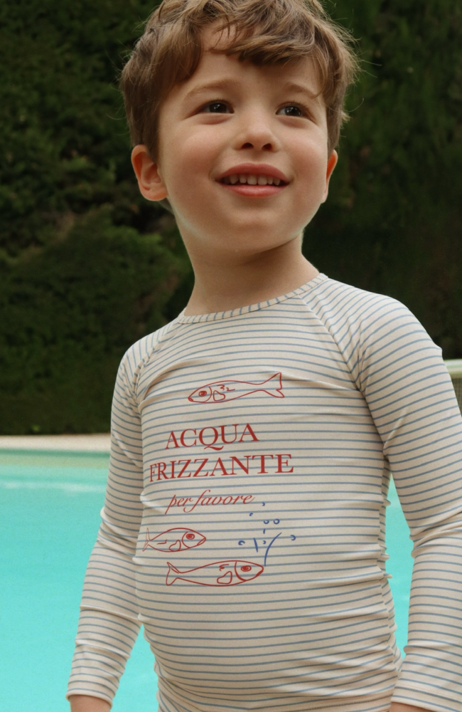 Aster Swim Onesie - Stripe Bluie