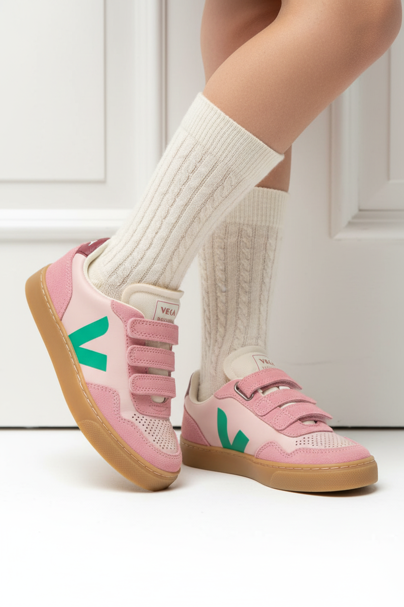 V90 Leather Sneakers - Petale / Mary / Natural