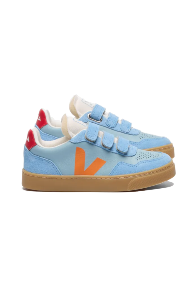 V90 Leather Sneakers - Steel / Fury / Natural