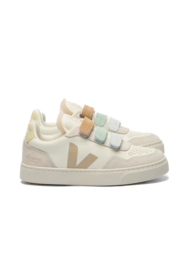 Bonpoint x Veja V90 Leather Sneakers - Pure Almond Natural