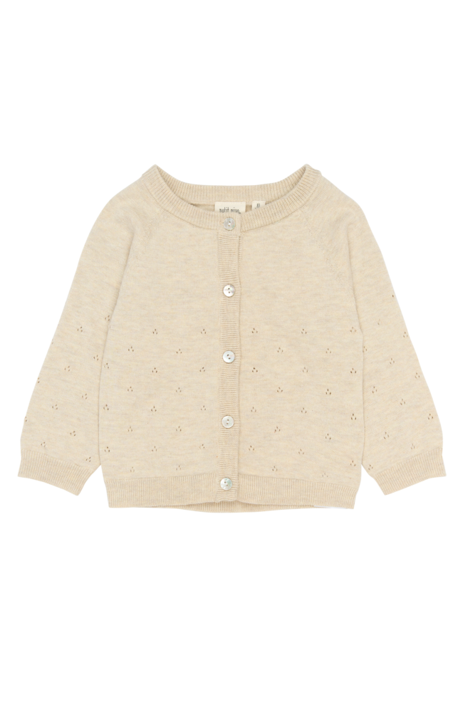 Edris Knit Pointelle Cardigan - Fog