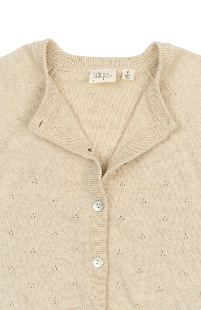 Edris Knit Pointelle Cardigan - Fog