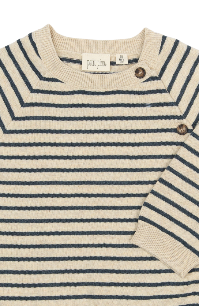 Does Knit Cardigan - Dark Denim Striped
