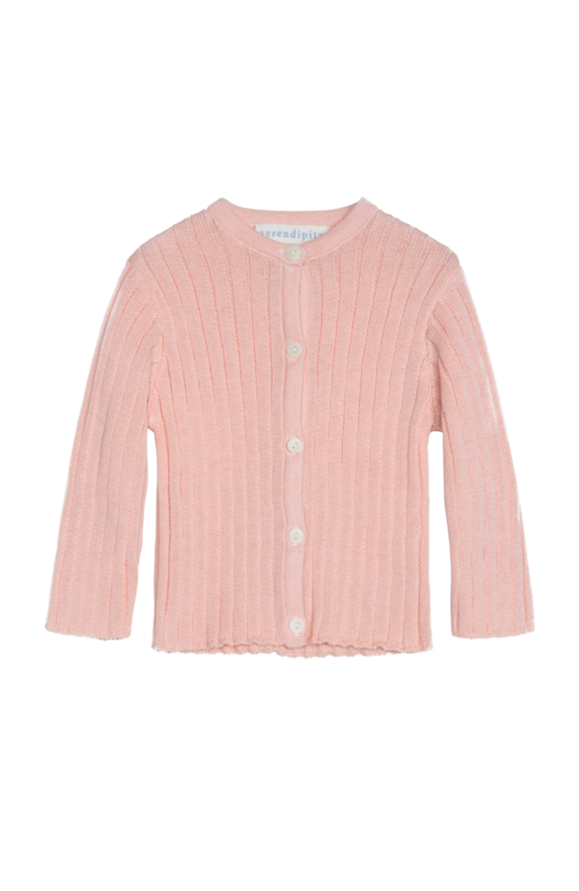 Baby Rib Cardigan - Peach