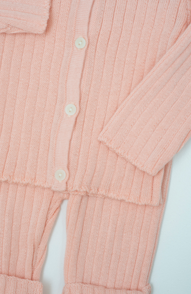 Baby Rib Cardigan - Peach