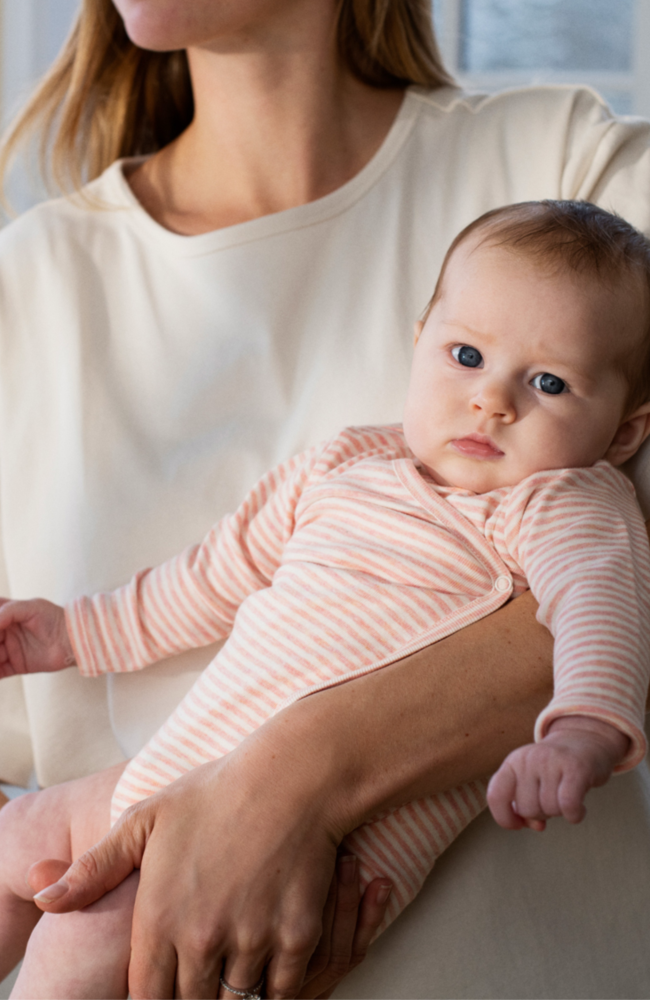Newborn Wrap Body - Coral/Offwhite