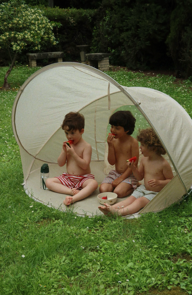 Mini Beach Tent - Navy Dots