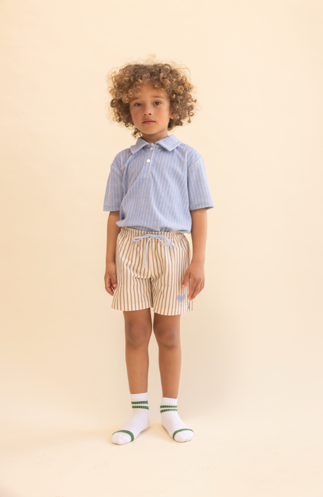 Ocean Swim Shorts - Light Brown Stripe