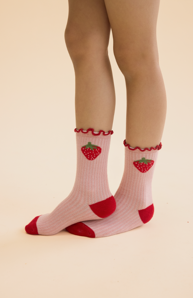 Vigga Socks 2pk - Pointelle Berry