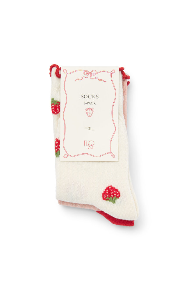 Vigga Socks 2pk - Pointelle Berry