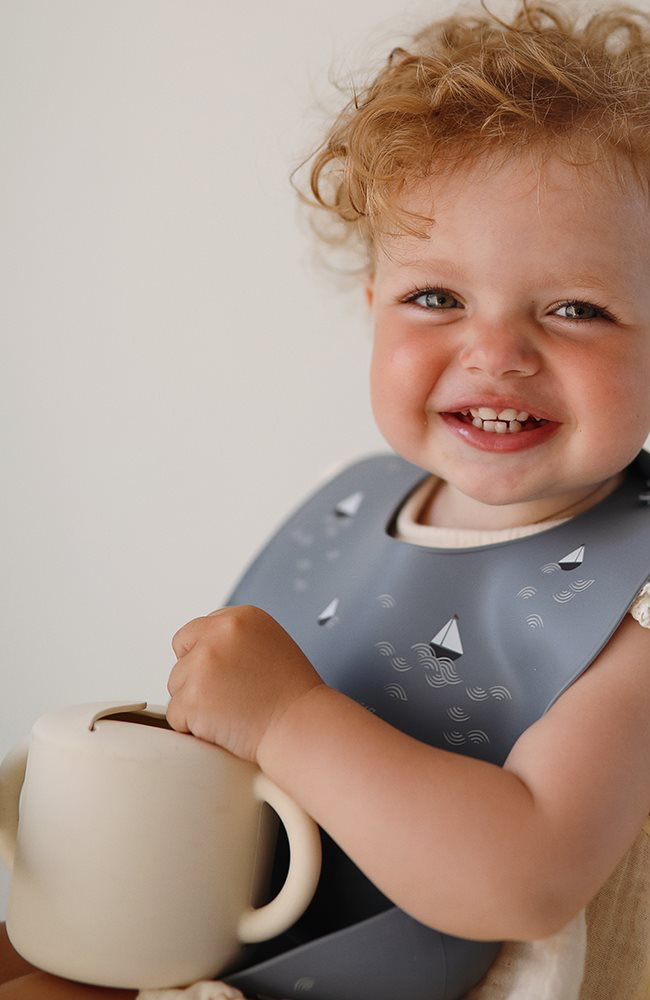 Mushie Silicone Snack Cup - Powder Blue