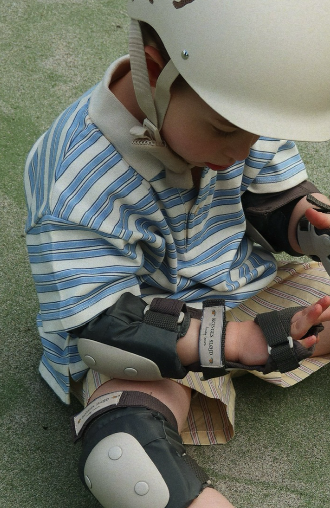 Spotty SS Polo - Stripe Ciel