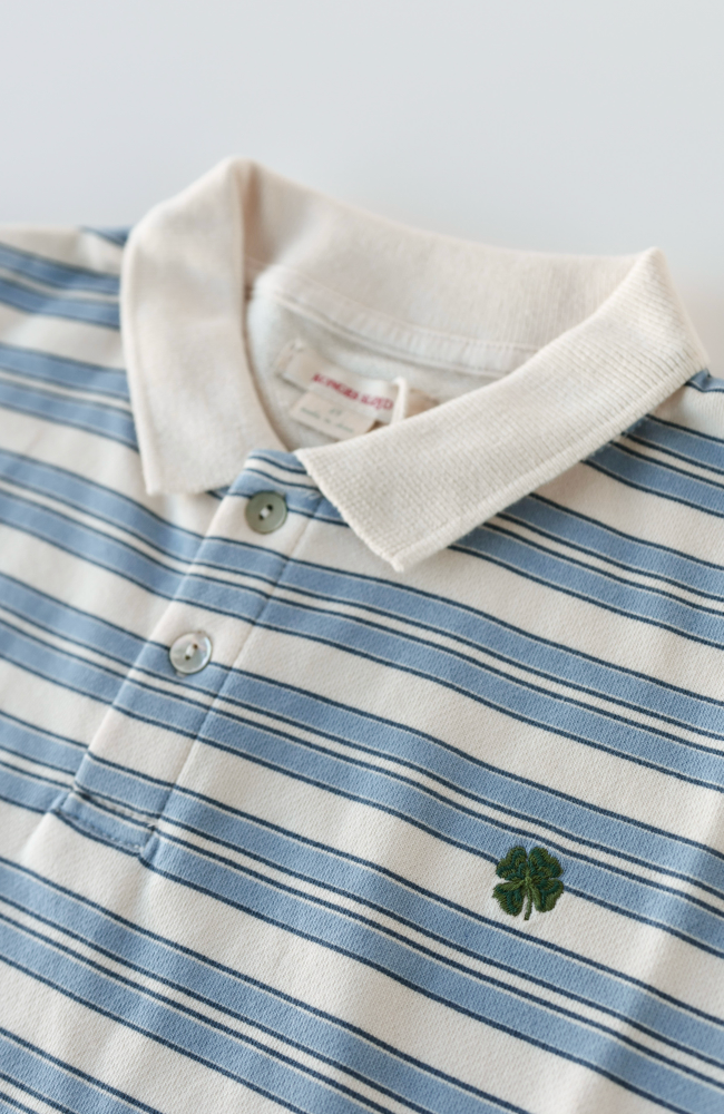 Spotty SS Polo - Stripe Ciel