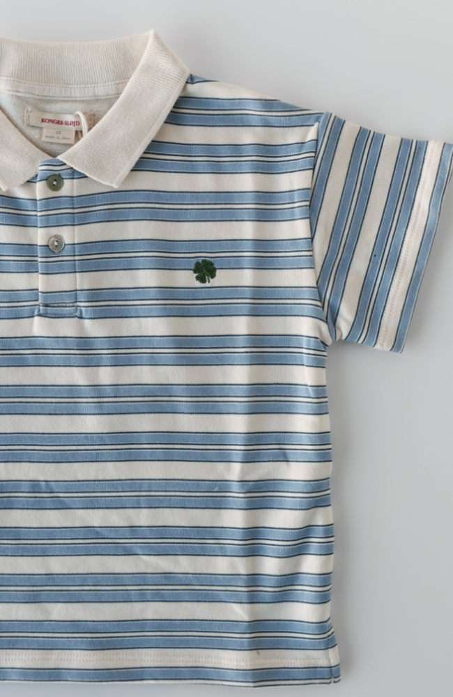 Spotty SS Polo - Stripe Ciel