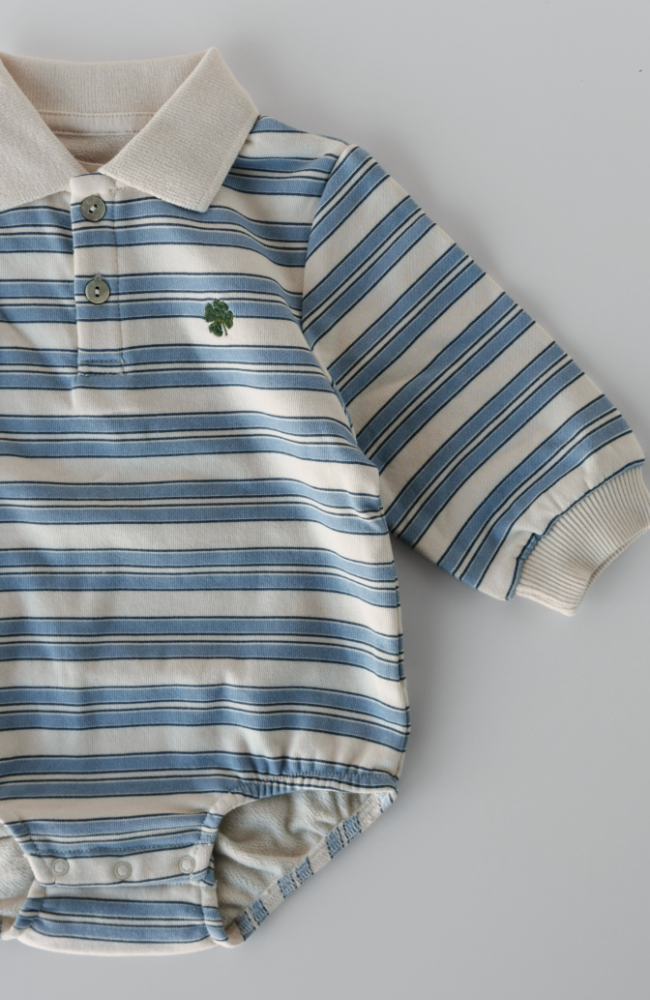 Spotty Romper - Stripe Ciel