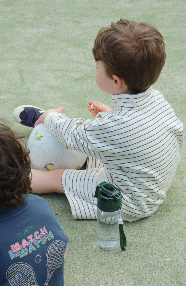 Lou Half Zip Sweat Shirt - Flintstone Stripe