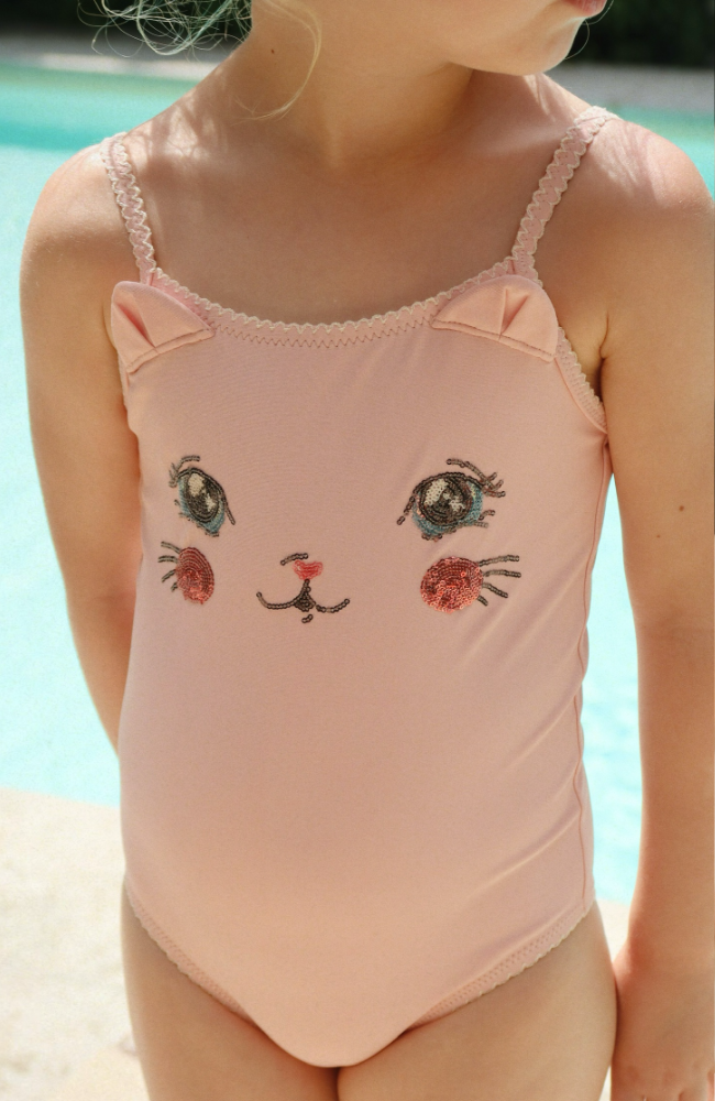 Kitty Swimsuit - Powder Pink