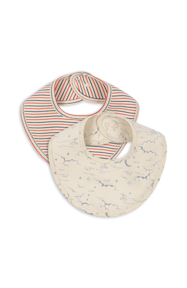 2 Pack Bibs - Stripe Tricolore / Cielo Marino