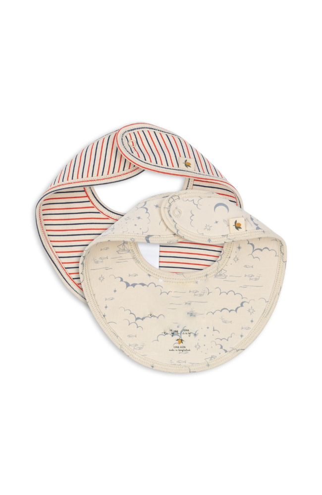 2 Pack Bibs - Stripe Tricolore / Cielo Marino