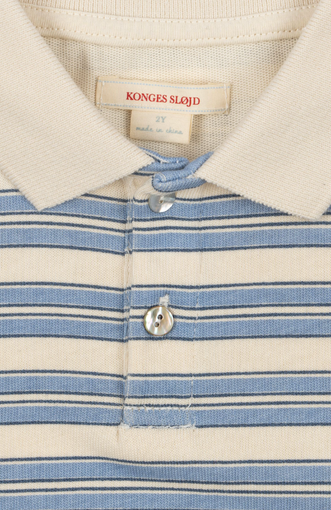 Spotty SS Polo - Stripe Ciel
