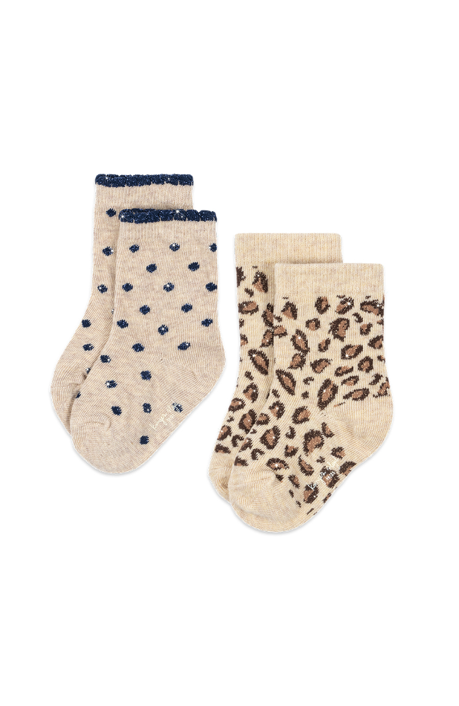 2 Pack Leo Glitter Socks