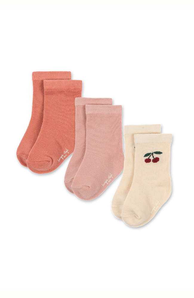 3 Pack Jacquard Socks - Cherry Mix