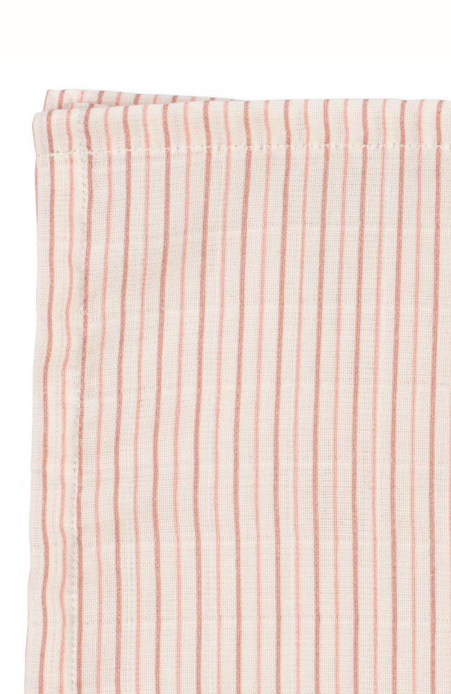 3pk Muslin Cloths - Stripie Petite Rose