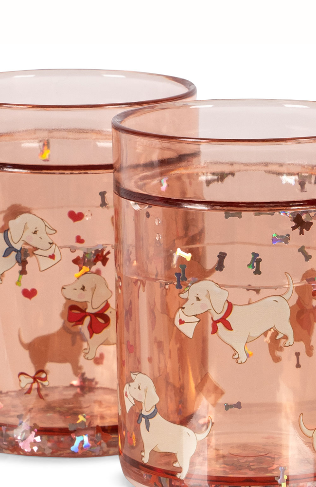 2 Pack Glitter Cup - Woof Letter Rose