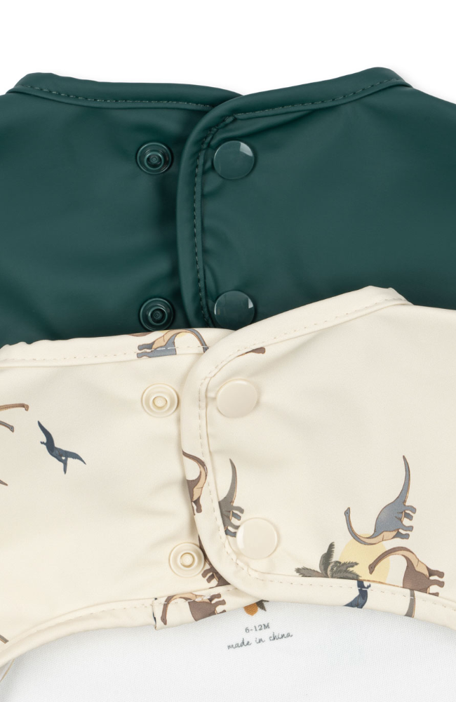 2 Pack Dinner Bib w/ Sleeves - Kubi / Rain Forest