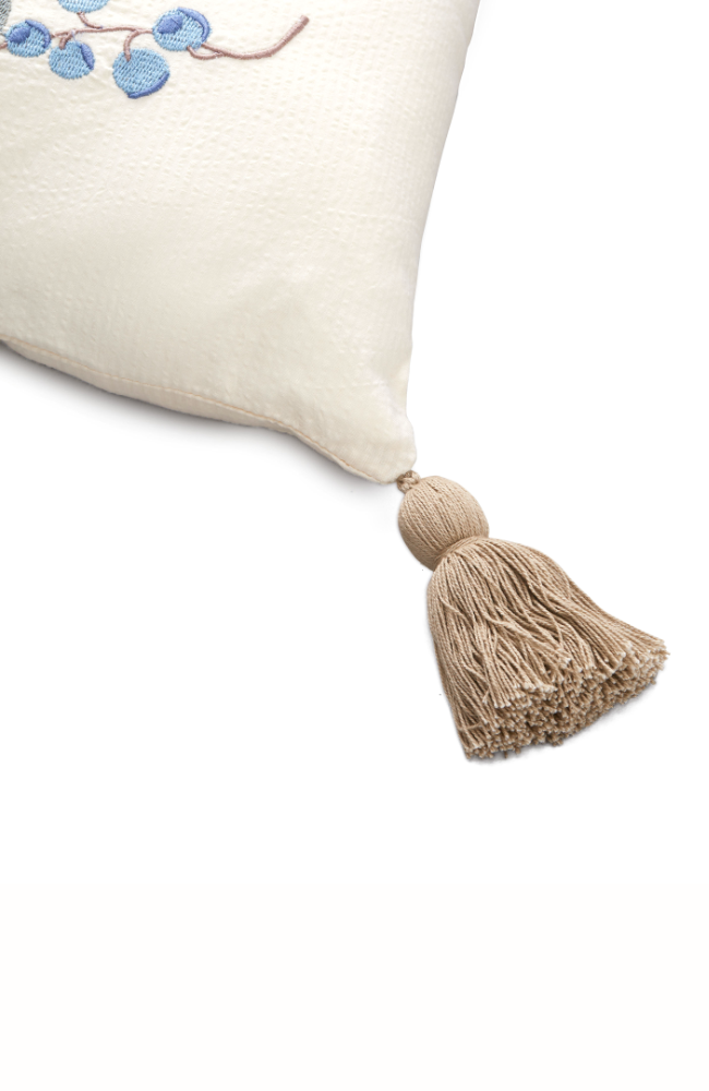 Embroidered Cushion - Blueberries