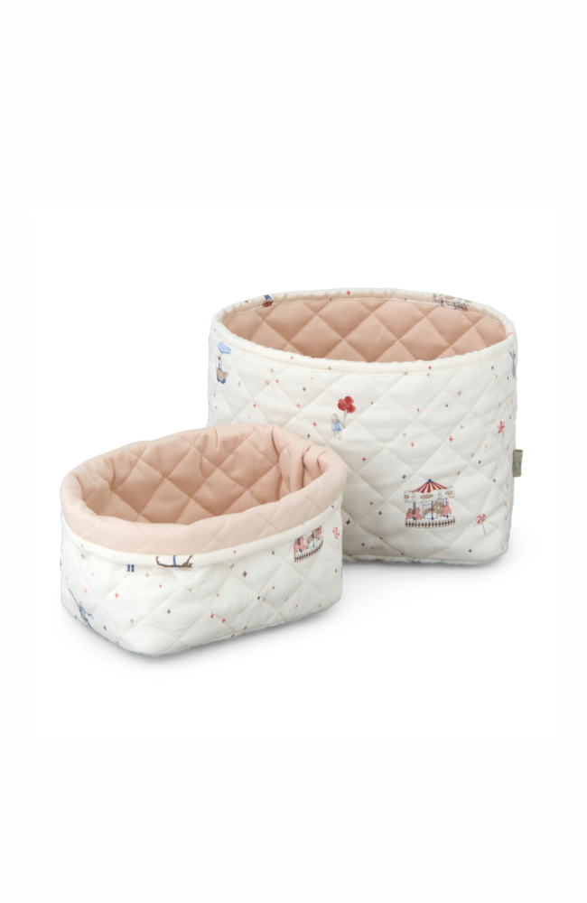 Quilted Storage Basket, Set Of Two - Carousel