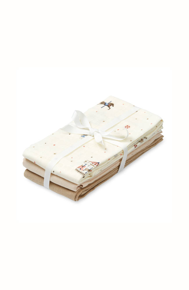 Muslin Cloth 3 Pack - Mix Carousel