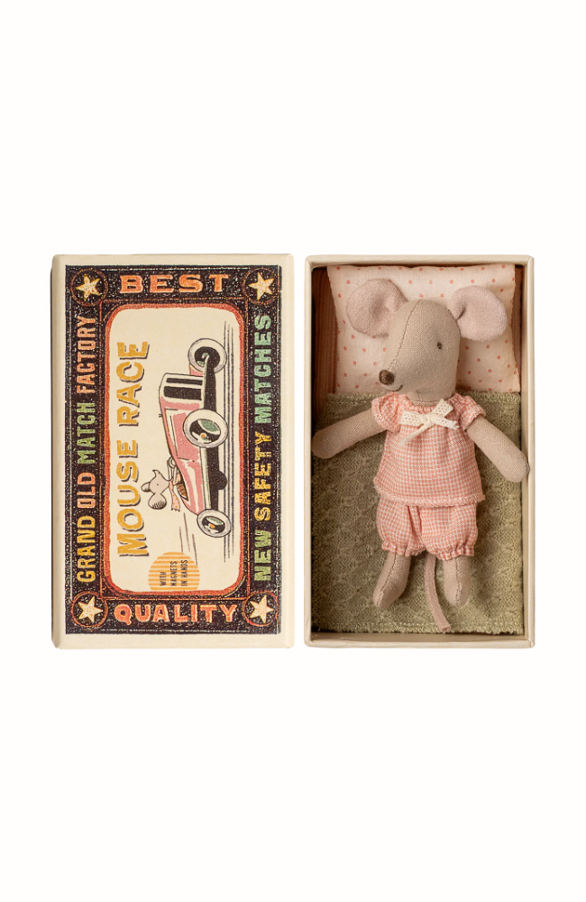 Little sister mouse in matchbox